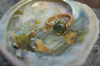 Image 4 of Moss agate brass ring 