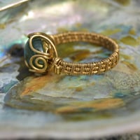 Image 2 of Moss agate brass ring 
