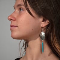 Image 2 of Silver turquoise dangles 