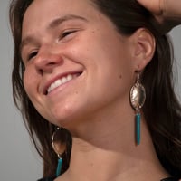 Image 1 of Silver turquoise dangles 