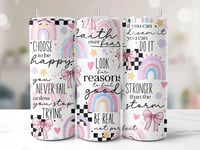 Image 1 of Tumbler-Positive Affirmation 20oz Skinny Tumbler Wrap