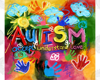 Image 2 of Tumbler-Autism 20oz Skinny Tumbler Wrap