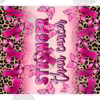Image 2 of Tumbler-Stronger than Cancer Awareness 20oz skinny tumbler Wrap