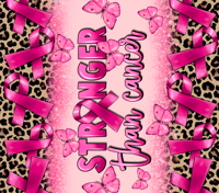 Image 3 of Tumbler-Stronger than Cancer Awareness 20oz skinny tumbler Wrap