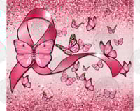 Image 2 of Tumbler-Butterfly Cancer Awareness 20oz skinny tumbler Wrap 