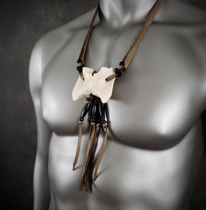 Image of Deer Bone Necklace with Fringe