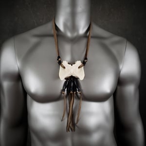 Image of Deer Bone Necklace with Fringe