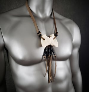 Image of Deer Bone Necklace with Fringe