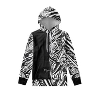 Image 5 of Men's Hoodie and Pant set- Black and White Triangle Tribal Print