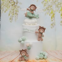 Image 4 of Bear In Airplane Cake Topper - Lightweight Clay