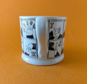 Finger spelling alphabet mug