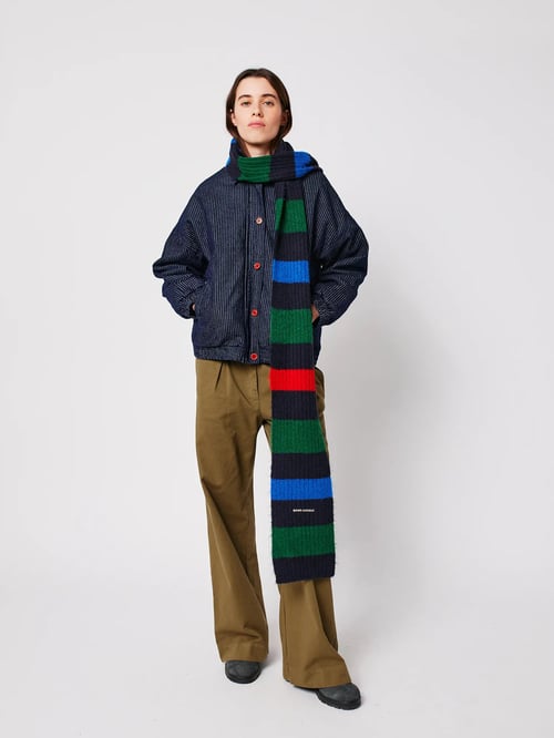 Image of 6-Bufanda striped knitted scarf