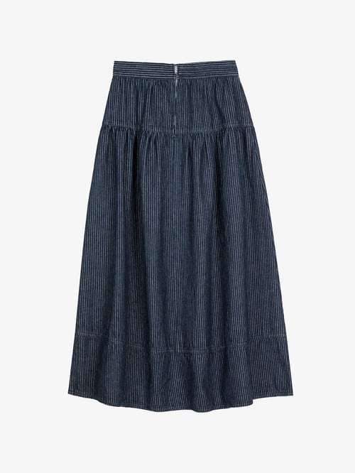 Image of 2-Falda vaquera a rayas Denim A‑line stripe skirt