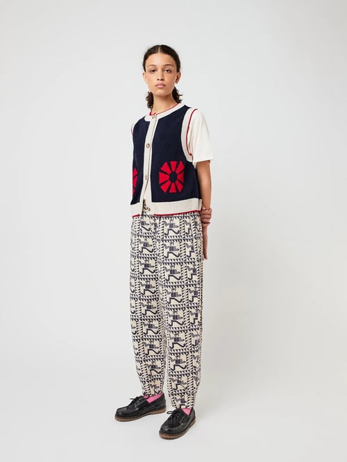 Image of 1-Chaleco de punto flores flower knitted vest