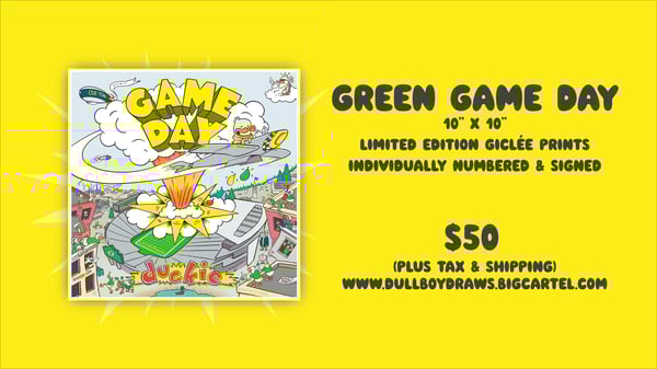 Image of GREEN GAME DAY, Limited Edition Timed-Print
