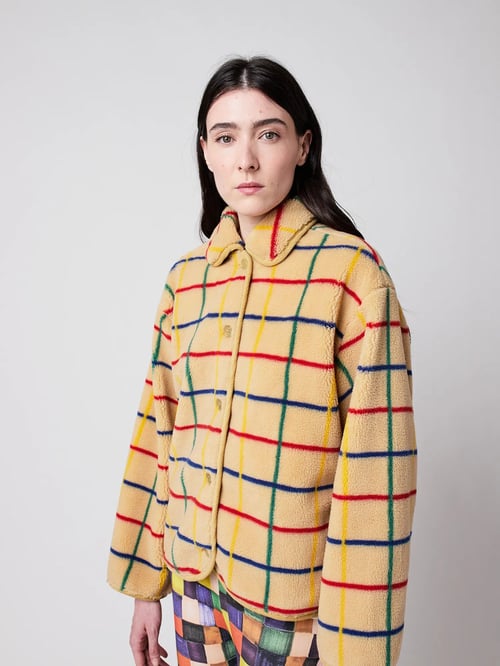 Image of 4-Chaqueta borreguillo a rayas color striped sheepskin jacket