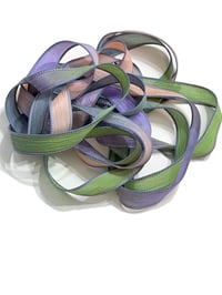 Image 1 of  1PC. MASQUERADE 42" Hand Dyed Finished Edge Silk Wrist Wrap Bracelet/Jewelry/Craft Ribbons