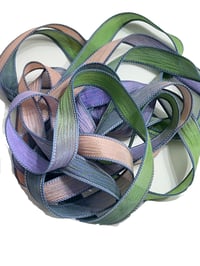 Image 3 of  1PC. MASQUERADE 42" Hand Dyed Finished Edge Silk Wrist Wrap Bracelet/Jewelry/Craft Ribbons