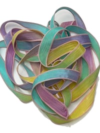 Image 4 of 1PC. SNOWCONES  42" Hand Dyed Finished Edge Silk Wrist Wrap Bracelet/Jewelry/Craft Ribbons