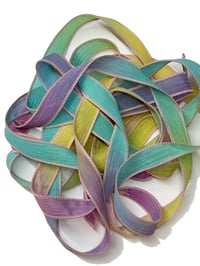 Image 7 of 1PC. SNOWCONES  42" Hand Dyed Finished Edge Silk Wrist Wrap Bracelet/Jewelry/Craft Ribbons