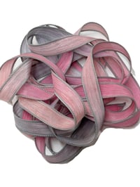 Image 4 of  1PC. PINK ELEPHANTS  42" Hand Dyed Finished Edge Silk Wrist Wrap Bracelet/Jewelry/Craft Ribbon