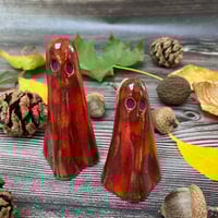 Image 2 of Handmade Red Ceramic Ghost Ornament – Terracotta Clay Decoration