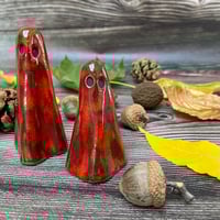 Image 4 of Handmade Red Ceramic Ghost Ornament – Terracotta Clay Decoration