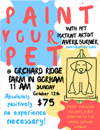 Image 1 of GORHAM: Paint Your Pet at Orchard Ridge Farm 