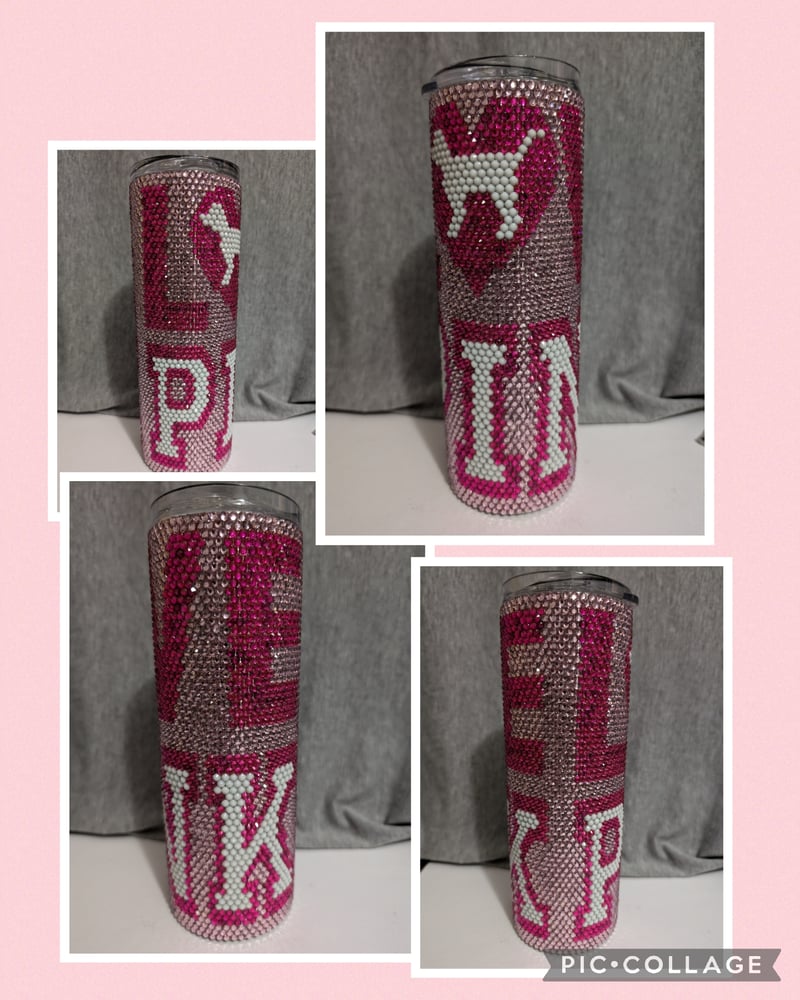 Image of Victoria Secret Love Pink Rhinestone Tumbler