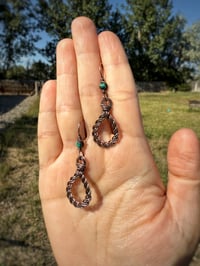 Image 1 of Braided Turquoise Earrings