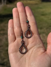 Image 2 of Braided Turquoise Earrings