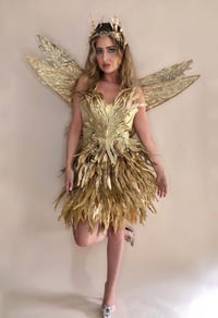 Image 2 of Gold Feather Forest Fairy Costume