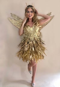 Image 9 of Gold Feather Forest Fairy Costume