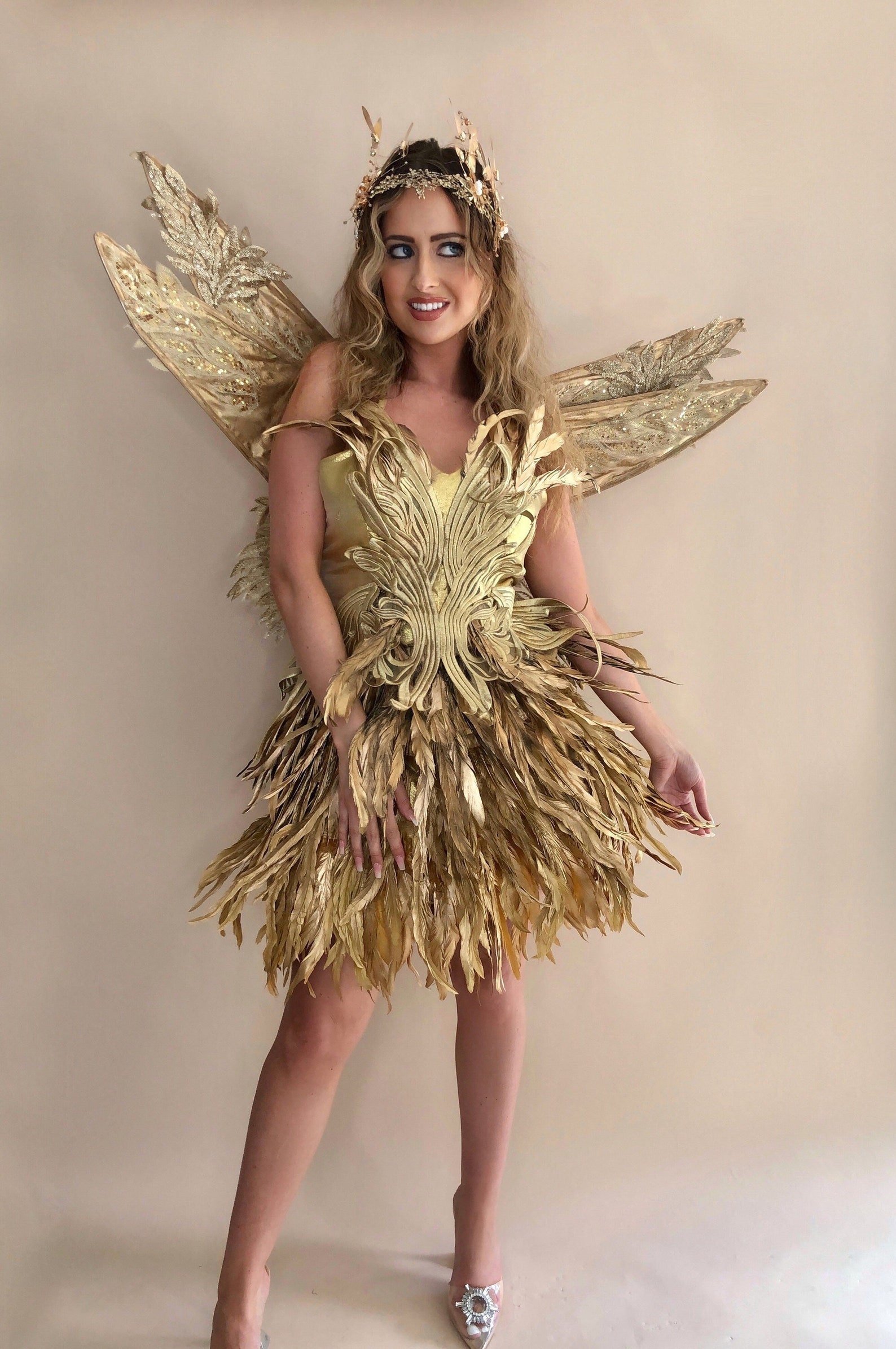 Gold Feather Forest Fairy Costume | The Life of O'Reilly Gold Feather Forest Fairy Costume | The Life of O'Reilly