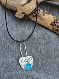 Image 2 of Made to Order in 2 to 3 weeks! - Cornish Heart Necklace - with Chalcedony Gemstone 