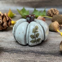 Image 2 of HANDMADE Black Clay Sprigs Ceramic Pumpkin