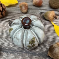 Image 5 of HANDMADE Black Clay Sprigs Ceramic Pumpkin