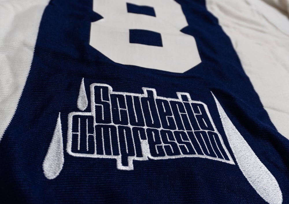 Image of Polo laine KOS III  FIAT blanc & bleu marine