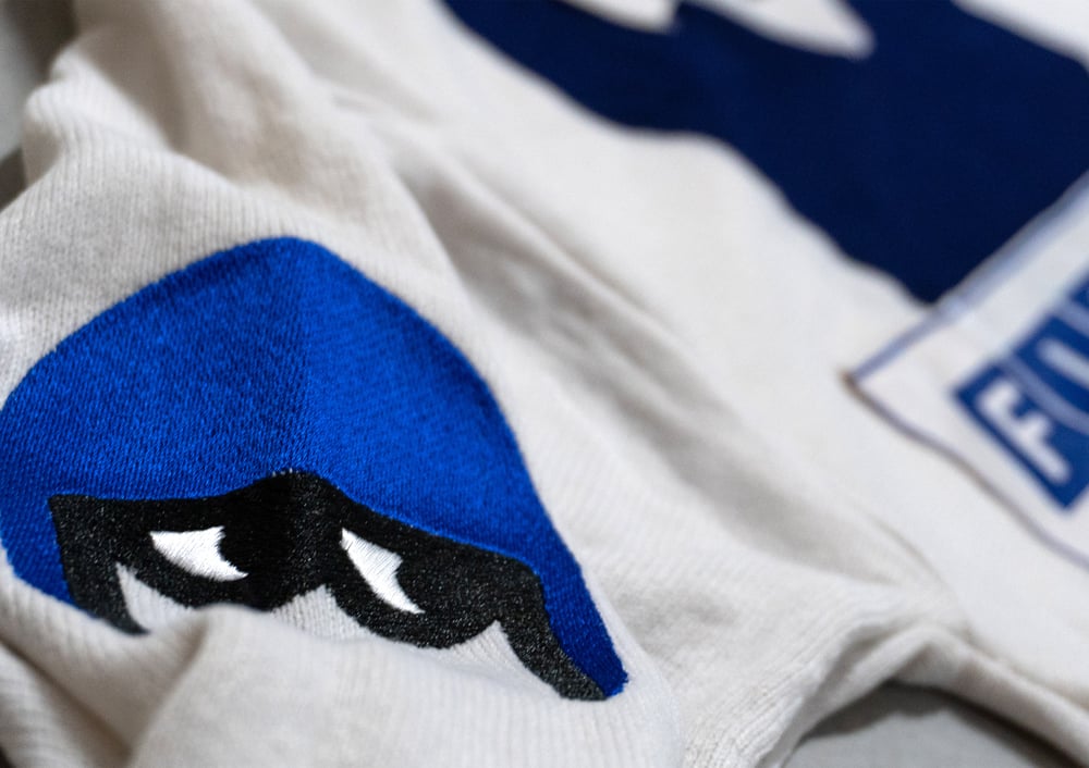 Image of Polo laine KOS III  FIAT blanc & bleu marine