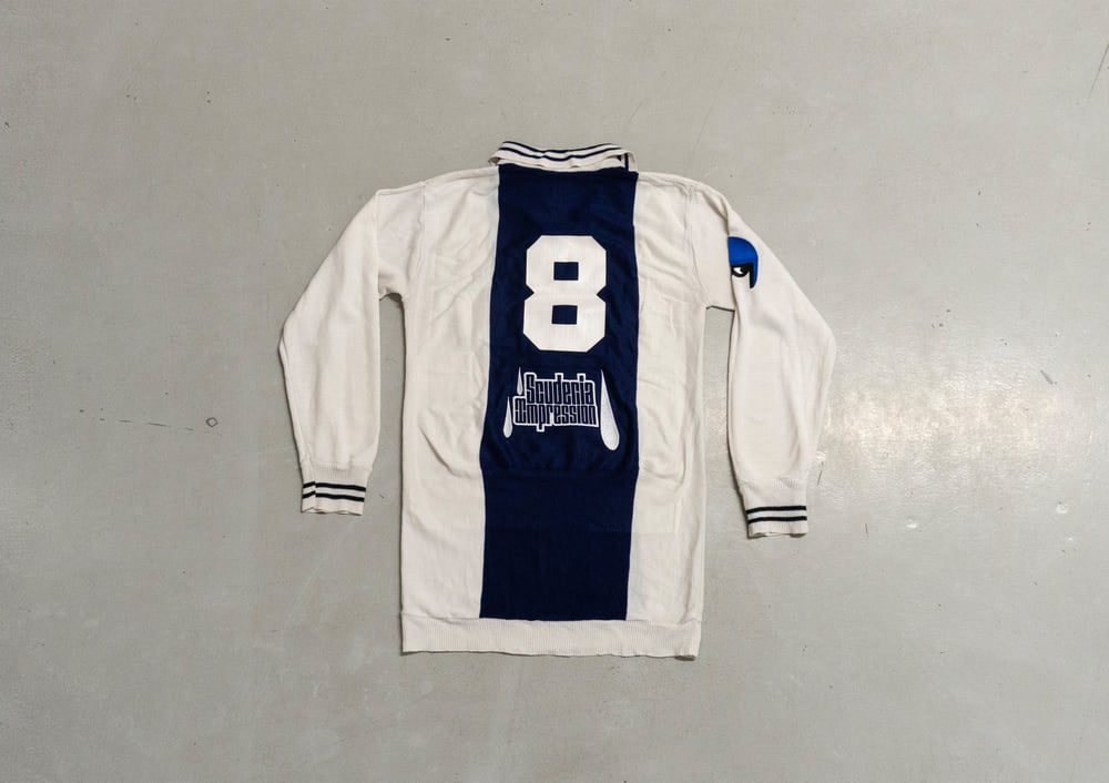 Image of Polo laine KOS III  FIAT blanc & bleu marine