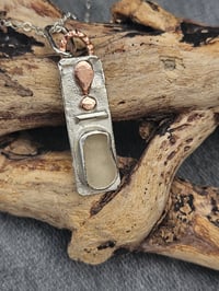 Image 10 of Ready to ship! White Cornish Seaglass Necklace - Sterling Silver and Copper 