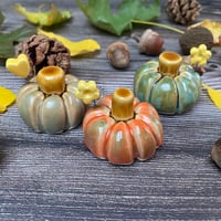 Image 4 of Handmade Green/Red Ceramic Pumpkins