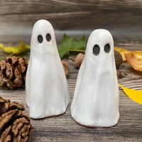 Image 3 of Handmade Matte White Ceramic Ghost Ornament – Terracotta Clay Decoration