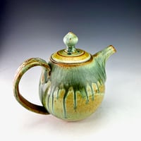 Image 1 of Teapot, textured with multiple layered glazes (BSG/CuAsh)
