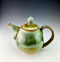 Image 3 of Teapot, textured with multiple layered glazes (BSG/CuAsh)