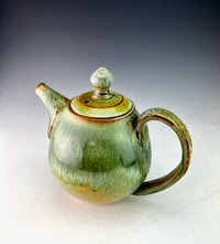 Image 2 of Teapot, textured with multiple layered glazes (BSG/CuAsh)