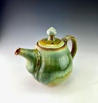 Image 4 of Teapot, textured with multiple layered glazes (BSG/CuAsh)