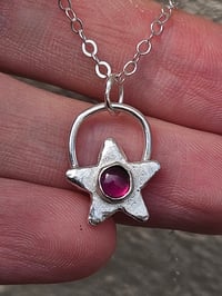Image 9 of Garnet Star Sterling Silver Necklace 