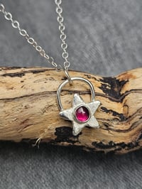 Image 5 of Garnet Star Sterling Silver Necklace 