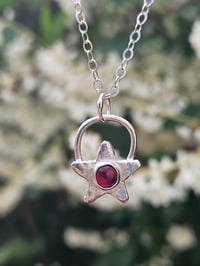 Image 8 of Garnet Star Sterling Silver Necklace 